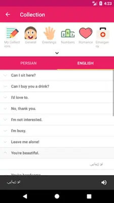 Persian English Dictionary android App screenshot 0